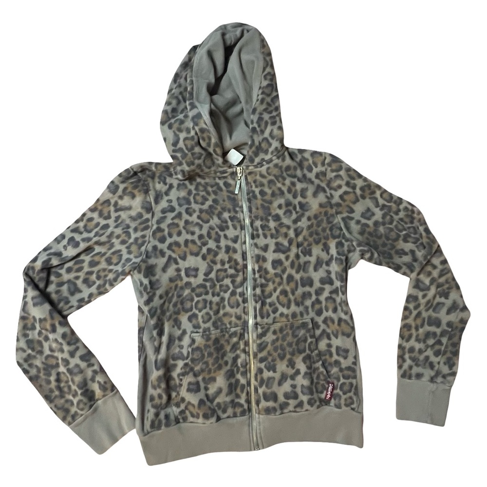 Cheetah Print Zip Up Hoodie
